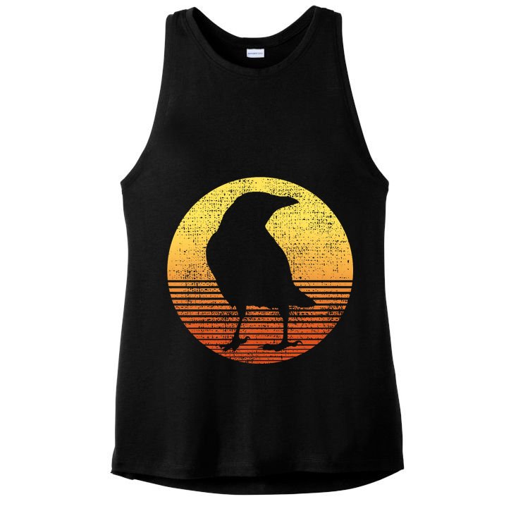 Crow Bird Lover Gift Raven Vintage Ladies PosiCharge Tri-Blend Wicking Tank