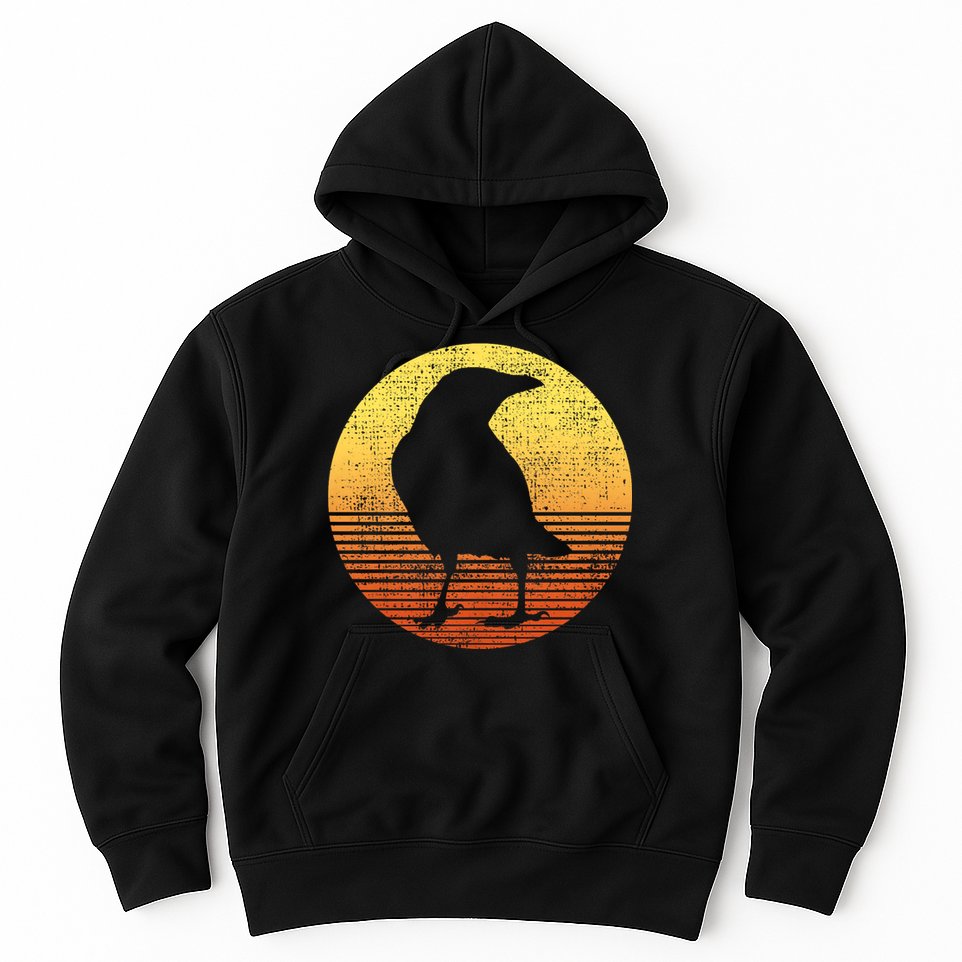 Crow Bird Lover Gift Raven Vintage Hoodie