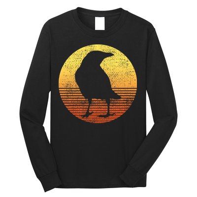 Crow Bird Lover Gift Raven Vintage Long Sleeve Shirt