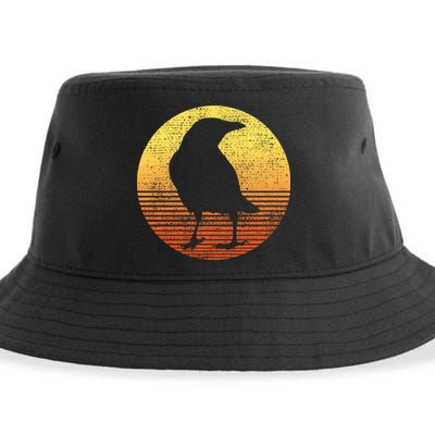 Crow Bird Lover Gift Raven Vintage Sustainable Bucket Hat