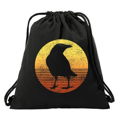 Crow Bird Lover Gift Raven Vintage Drawstring Bag