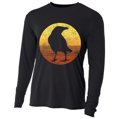 Crow Bird Lover Gift Raven Vintage Cooling Performance Long Sleeve Crew