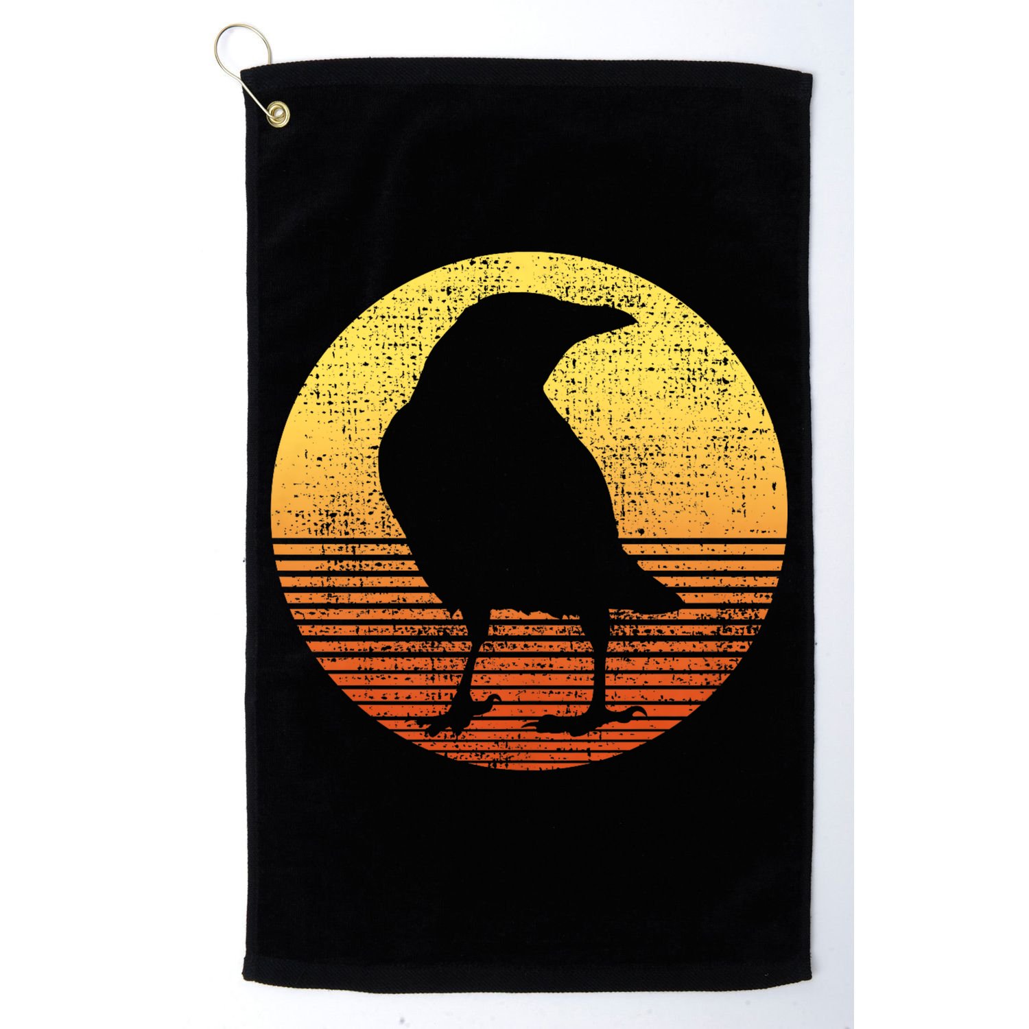 Crow Bird Lover Gift Raven Vintage Golf Towel