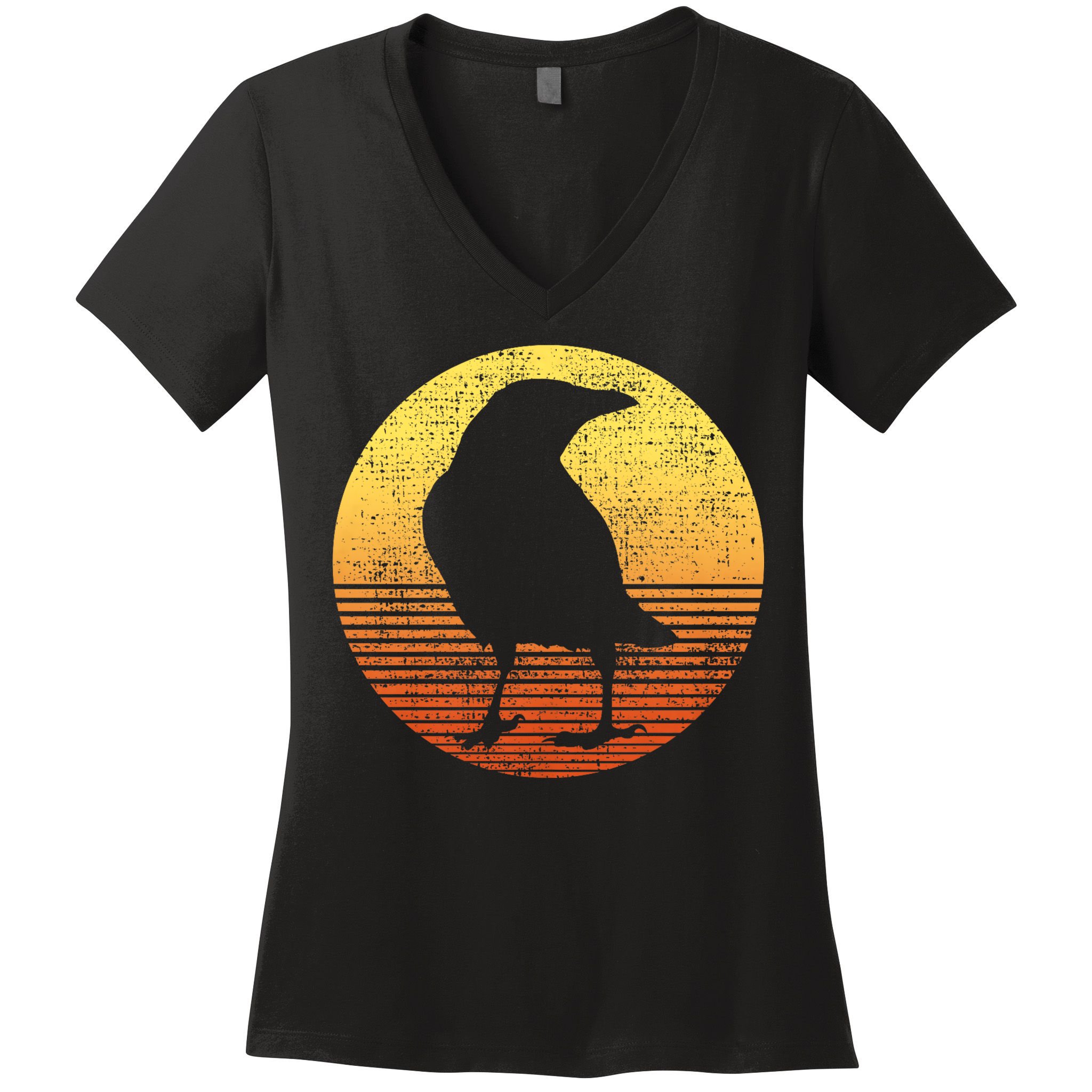 Crow Bird Lover Gift Raven Vintage Women's V-Neck T-Shirt