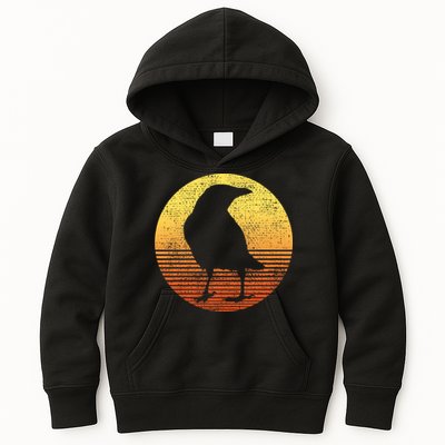 Crow Bird Lover Gift Raven Vintage Kids Hoodie