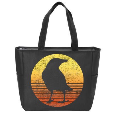 Crow Bird Lover Gift Raven Vintage Zip Tote Bag