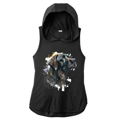 Cute Black Lab Black Labrador Retriever Puppy Dog Mom Animal Ladies PosiCharge Tri-Blend Wicking Draft Hoodie Tank