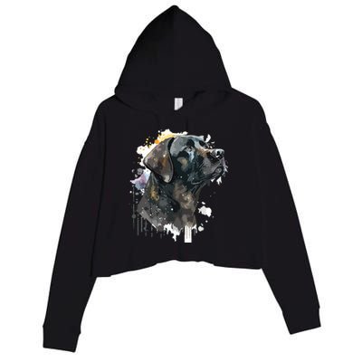 Cute Black Lab Black Labrador Retriever Puppy Dog Mom Animal Crop Fleece Hoodie