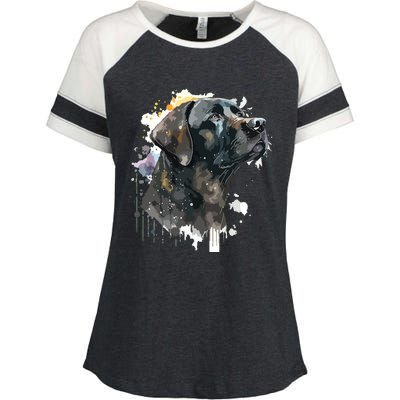 Cute Black Lab Black Labrador Retriever Puppy Dog Mom Animal Enza Ladies Jersey Colorblock Tee