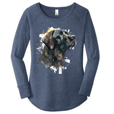 Cute Black Lab Black Labrador Retriever Puppy Dog Mom Animal Women's Perfect Tri Tunic Long Sleeve Shirt