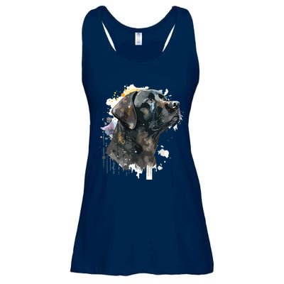 Cute Black Lab Black Labrador Retriever Puppy Dog Mom Animal Ladies Essential Flowy Tank