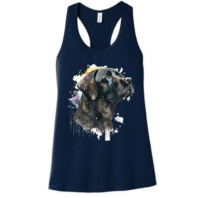 Cute Black Lab Black Labrador Retriever Puppy Dog Mom Animal Women's Racerback Tank