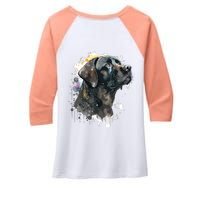 Cute Black Lab Black Labrador Retriever Puppy Dog Mom Animal Women's Tri-Blend 3/4-Sleeve Raglan Shirt