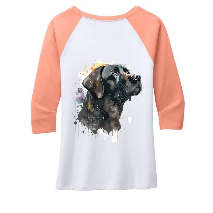 Cute Black Lab Black Labrador Retriever Puppy Dog Mom Animal Women's Tri-Blend 3/4-Sleeve Raglan Shirt