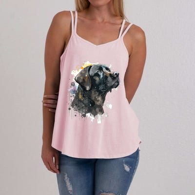 Cute Black Lab Black Labrador Retriever Puppy Dog Mom Animal Women's Strappy Tank