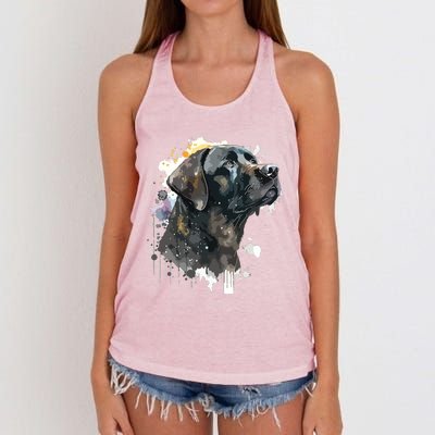 Cute Black Lab Black Labrador Retriever Puppy Dog Mom Animal Women's Knotted Racerback Tank