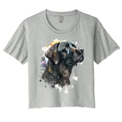 Cute Black Lab Black Labrador Retriever Puppy Dog Mom Animal Women's Crop Top Tee