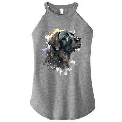 Cute Black Lab Black Labrador Retriever Puppy Dog Mom Animal Women's Perfect Tri Rocker Tank