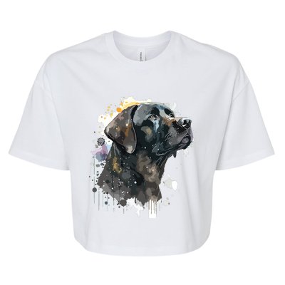 Cute Black Lab Black Labrador Retriever Puppy Dog Mom Animal Bella+Canvas Jersey Crop Tee