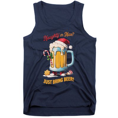 Christmas Beer Lover Naughty Or Nice Just Bring Beer Winter Tank Top