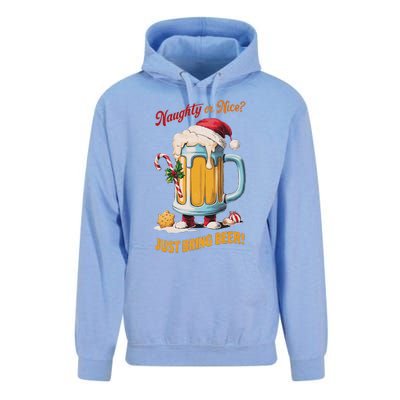 Christmas Beer Lover Naughty Or Nice Just Bring Beer Winter Unisex Surf Hoodie