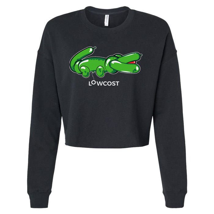 Crocodile Balloon Low Cost Funny Brand Sarcasm Sarcastic Cropped Pullover Crew