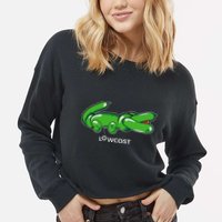 Crocodile Balloon Low Cost Funny Brand Sarcasm Sarcastic Cropped Pullover Crew