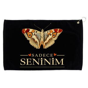 Cute Butterfly Love Outfit Gift Sadece Seninim (Turquoise) Meaningful Gift Grommeted Golf Towel