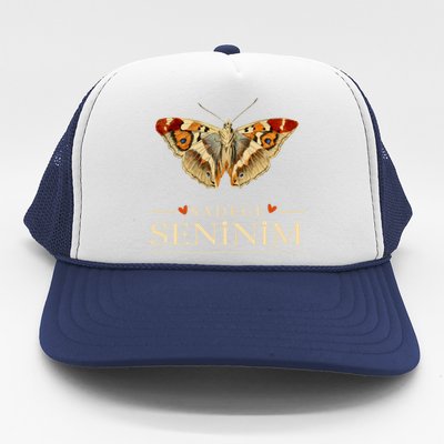 Cute Butterfly Love Outfit Gift Sadece Seninim (Turquoise) Meaningful Gift Trucker Hat