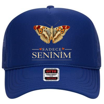 Cute Butterfly Love Outfit Gift Sadece Seninim (Turquoise) Meaningful Gift High Crown Mesh Back Trucker Hat