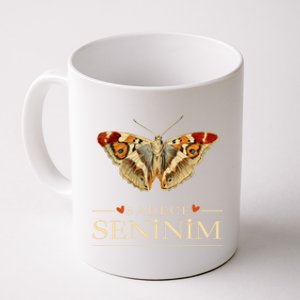 Cute Butterfly Love Outfit Gift Sadece Seninim (Turquoise) Meaningful Gift Coffee Mug