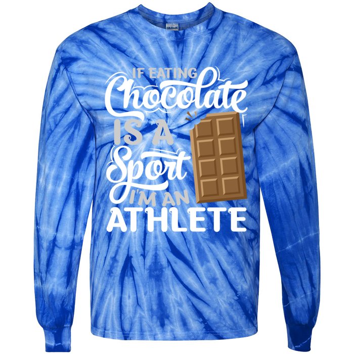 Chocolate Bar Lover Gift Chocoholic Choco Sweets Bar Chocolate Gift Tie-Dye Long Sleeve Shirt