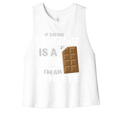 Chocolate Bar Lover Gift Chocoholic Choco Sweets Bar Chocolate Gift Women's Racerback Cropped Tank