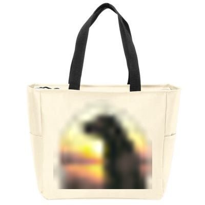 Cute Black Lab Black Labrador Retriever Puppy Dog Mom Animal Zip Tote Bag