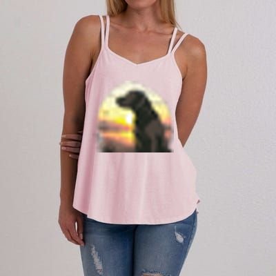 Cute Black Lab Black Labrador Retriever Puppy Dog Mom Animal Women's Strappy Tank