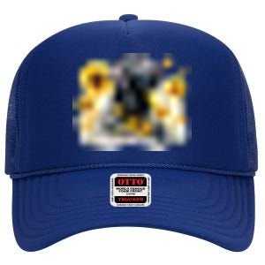 Cute Black Lab Black Labrador Retriever Puppy Dog Mom Animal High Crown Mesh Back Trucker Hat