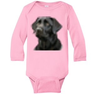 Cute Black Lab Black Labrador Retriever Puppy Dog Mom Animal Baby Long Sleeve Bodysuit