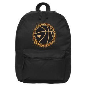 Cute Basketball Leopard Print Female Basketball Player 16 in Basic Backpack