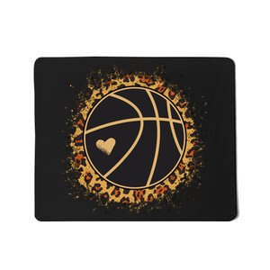 Cute Basketball Leopard Print Female Basketball Player Mousepad