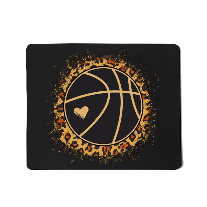 Cute Basketball Leopard Print Female Basketball Player Mousepad