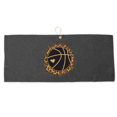 Cute Basketball Leopard Print Female Basketball Player Large Microfiber Waffle Golf Towel