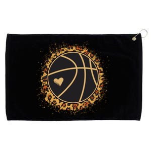 Cute Basketball Leopard Print Female Basketball Player Grommeted Golf Towel