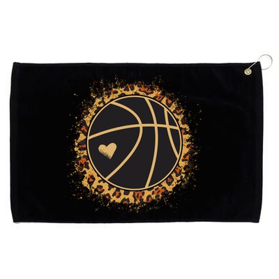 Cute Basketball Leopard Print Female Basketball Player Grommeted Golf Towel