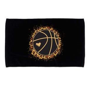 Cute Basketball Leopard Print Female Basketball Player Microfiber Hand Towel