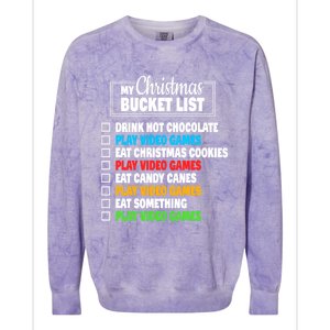 Christmas Bucket List Gamer Video Games Xmas Cool Gift Colorblast Crewneck Sweatshirt