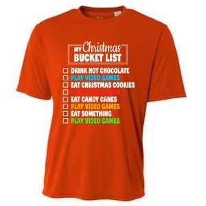 Christmas Bucket List Gamer Video Games Xmas Cool Gift Cooling Performance Crew T-Shirt