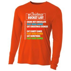 Christmas Bucket List Gamer Video Games Xmas Cool Gift Cooling Performance Long Sleeve Crew