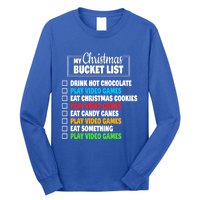 Christmas Bucket List Gamer Video Games Xmas Cool Gift Long Sleeve Shirt