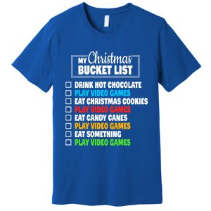 Christmas Bucket List Gamer Video Games Xmas Cool Gift Premium T-Shirt