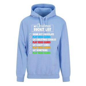 Christmas Bucket List Gamer Video Games Xmas Cool Gift Unisex Surf Hoodie